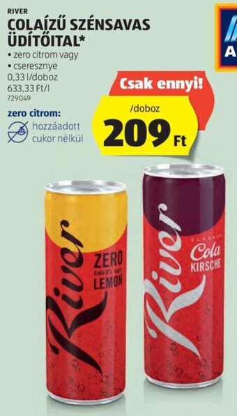 ALDI RIVER COLAÍZŰ SZÉNSAVAS ÜDÍTŐITAL 0,33 l ajánlat