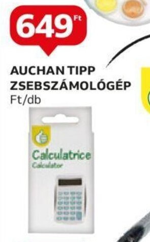 Auchan AUCHAN TIPP ZSEBSZÁMOLÓGÉP 1 db ajánlat
