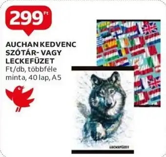 Auchan AUCHAN KEDVENC SZÓTÁR-VAGY LECKEFÜZET 40 lap ajánlat