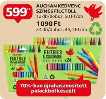 Auchan AUCHAN KEDVENC SZÍNES FILCTOLL 12 db ajánlat