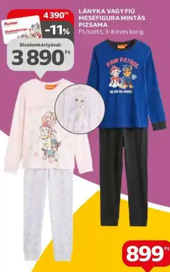 Auchan LÁNYKA VAGY FIÚ MESEFIGURA MINTÁS PIZSAMA 1 szett ajánlat