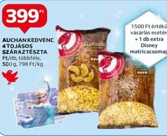 Auchan AUCHAN KEDVENC 4 TOJÁSOS SZÁRAZTÉSZTA 500 g ajánlat