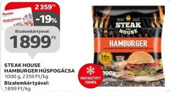 Auchan STEAK HOUSE HAMBURGER HÚSPOGÁCSA 1000 g ajánlat