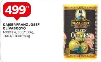 Auchan KAISER FRANZ JOSEF OLÍVABOGYÓ 300 / 130 g ajánlat