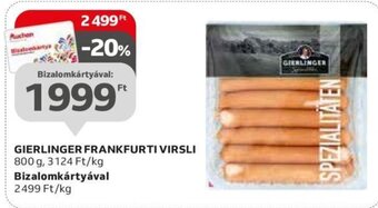 Auchan GIERLINGER FRANKFURTI VIRSLI 800 g ajánlat