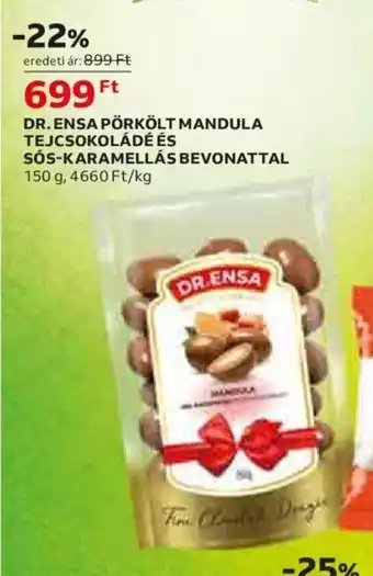 Auchan DR. ENSA PÖRKÖLT MANDULA TEJCSOKOLÁDÉ stb. 150 g ajánlat