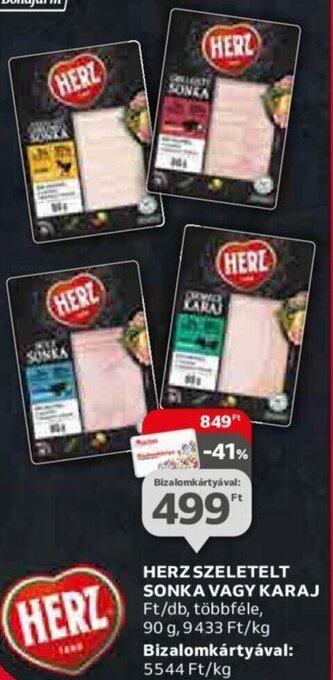 Auchan HERZ SZELETELT SONKA VAGY KARAJ 90 g ajánlat