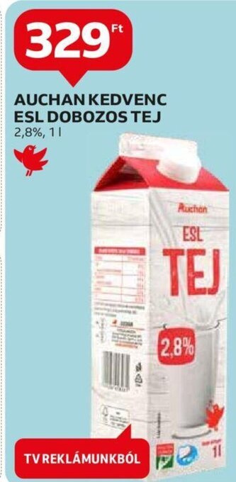 Auchan AUCHAN KEDVENC ESL DOBOZOS TEJ 1 l ajánlat
