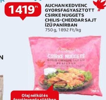 Auchan AUCHAN KEDVENC GYORSFAGYASZTOTT CSIRKEMELLFILÉ NUGGETS BORSOS stb. 700 g ajánlat