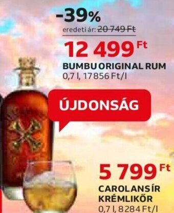 Auchan BUMBU ORIGINAL RUM 0,7 l ajánlat