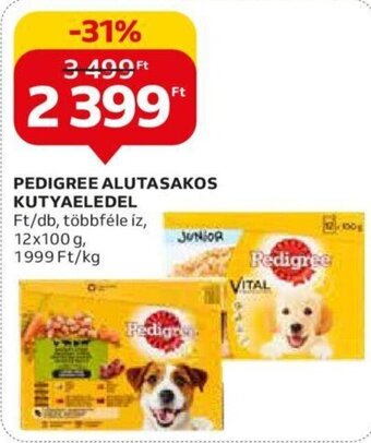 Auchan PEDIGREE ALUTASAKOS KUTYAELEDEL 12 x 100 g ajánlat