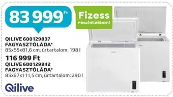 Auchan QILIVE 600129837 FAGYASZTÓLÁDA 1 db ajánlat