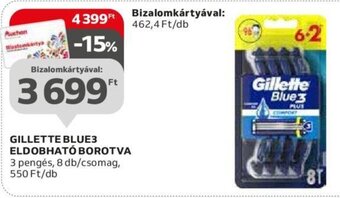 Auchan GILLETTE BLUE3 ELDOBHATÓ BOROTVA 8 db ajánlat