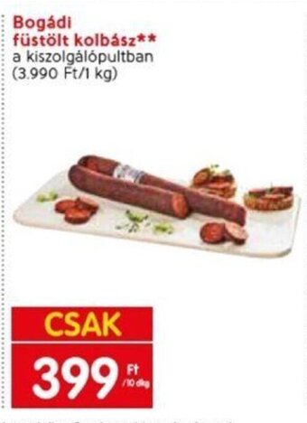 Spar Bogádi füstölt kolbász 10 dkg ajánlat