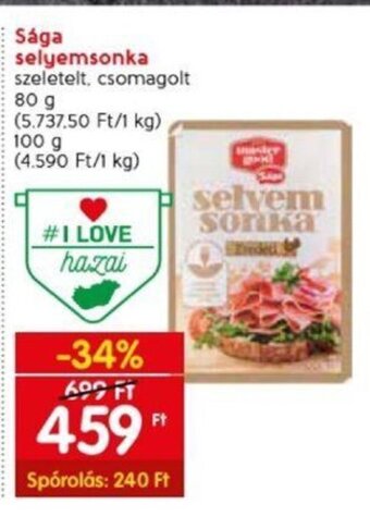 Spar Sága selyemsonka 80 / 100 g ajánlat