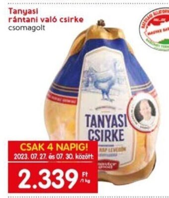 Spar Tanyasi rántani való csirke 1 kg ajánlat