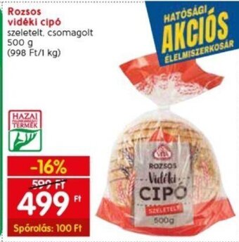 Spar Rozsos vidéki cipó 500 g ajánlat