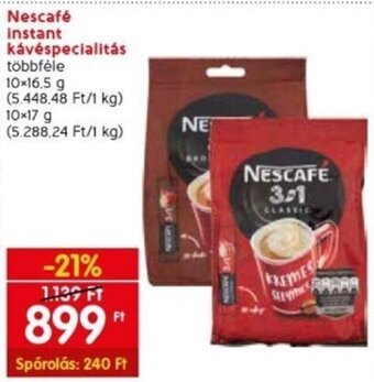 Spar Nescafé instant kávéspecialitás 10 x 16,5 / 10 x 17 g ajánlat