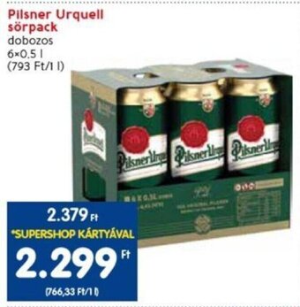 Spar Pilsner Urquell sörpack 6 x 0,5 l ajánlat