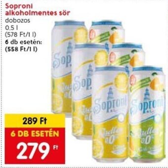 Spar Soproni alkoholmentes sör 0,5 l ajánlat