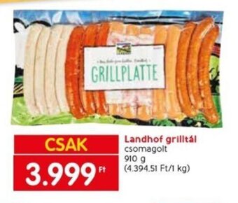 Spar Landhof grilltál 910 g ajánlat