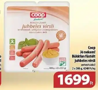 Coop Coop Jó nekem! Bükkfán füstölt juhbeles virsli 2 x 200 g ajánlat
