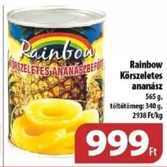 Coop Rainbow Körszeletes ananász 565 / 340 g ajánlat