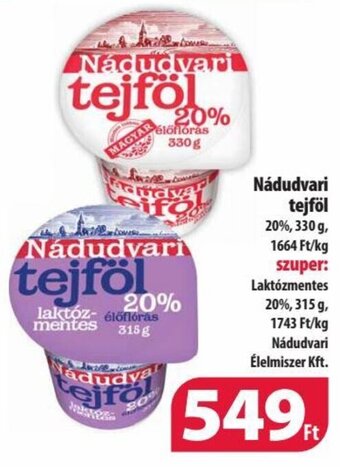 Coop Nádudvari tejföl 330 / 315 g ajánlat