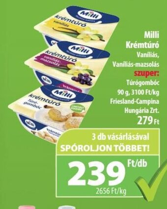 Coop Milli Krémtúró 90 g ajánlat