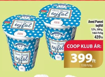 Coop Anni Panni tejföl 300 g ajánlat