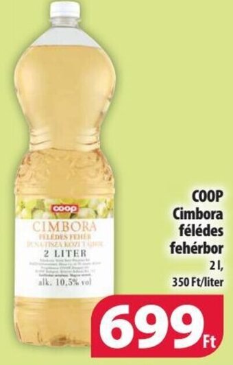 Coop СООР Cimbora félédes fehérbor 2 l ajánlat