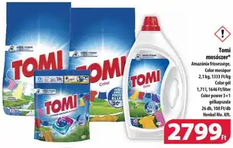 Coop Tomi mosószer 2,1 kg / 1,71 l / 26 db ajánlat