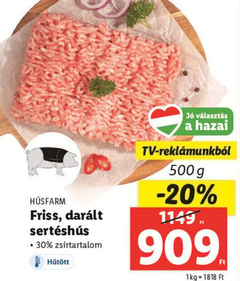 Lidl HÚSFARM Friss, darált sertéshús 500 g ajánlat