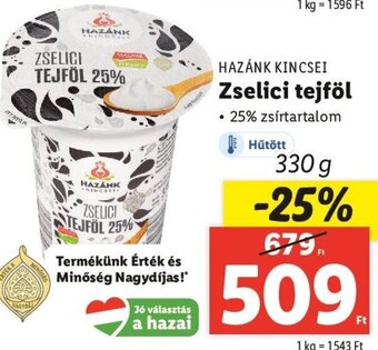 Lidl HAZÁNK KINCSEI Zselici tejföl 330 g ajánlat