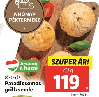 JÓKENYÉR Paradicsomos grillzsemle 70 g