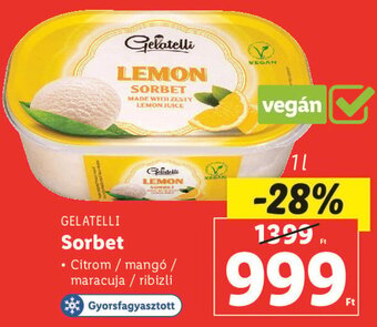 Lidl GELATELLI Sorbet 1 l ajánlat
