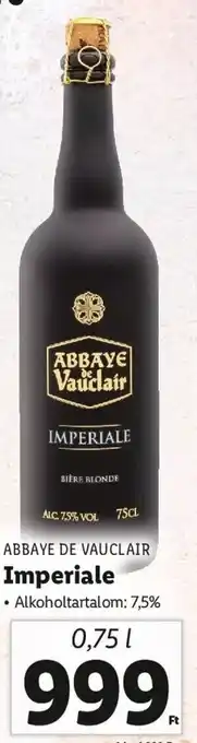 Lidl ABBAYE DE VAUCLAIR Imperiale 0,75 l ajánlat