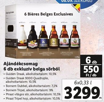 Lidl Ajándékcsomag 6 db exkluzív belga sörből 6 x 0,33 l ajánlat