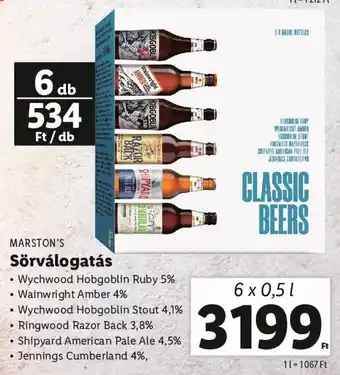 Lidl MARSTON'S Sörválogatás 6 x 0,5 l ajánlat