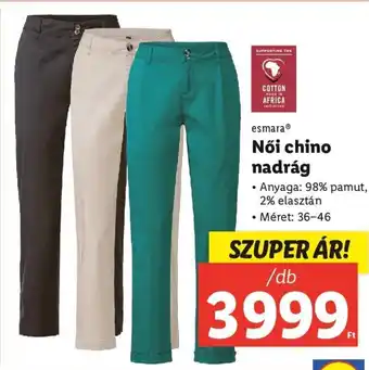 Lidl esmara Női chino nadrág 1 db ajánlat