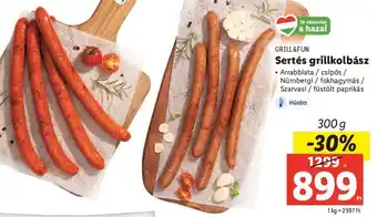 Lidl GRILL&FUN Sertés grillkolbász 300 g ajánlat
