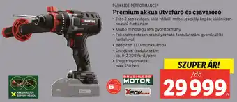 Lidl PARKSIDE PERFORMANCE Prémium akkus ütvefúró és csavarozó  1db ajánlat