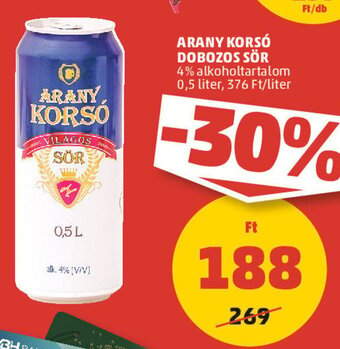 PENNY ARANY, KORSO DOBOZOS SÖR 0,5 l ajánlat