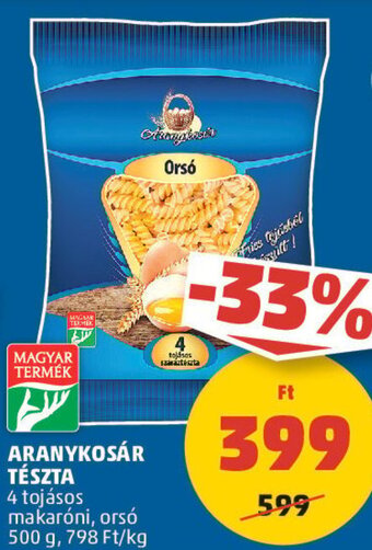 PENNY ARANYKOSÁR TÉSZTA 500 g ajánlat