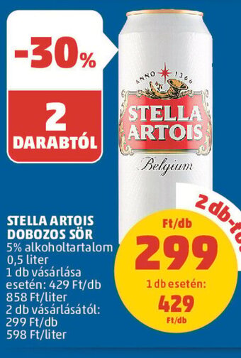 PENNY STELLA ARTOIS DOBOZOS SÖR 0,5 l ajánlat
