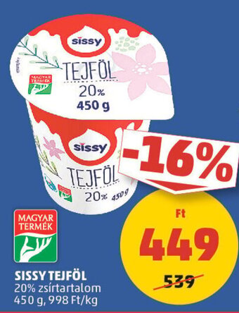 PENNY SISSY TEJFÖL 450 g ajánlat