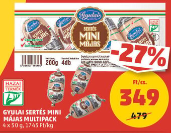 PENNY GYULAI SERTÉS MINI MÁJAS MULTIPACK 4 x 50 g ajánlat