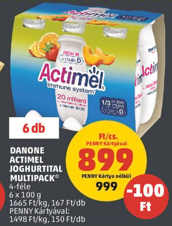 PENNY DANONE ACTIMEL JOGHURTITAL MULTIPACK 6 x 100 g ajánlat