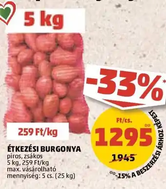 PENNY ÉTKEZÉSI BURGONYA 5 kg ajánlat