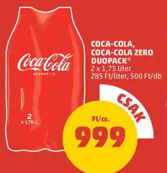 PENNY COCA-COLA, COCA-COLA ZERO DUOPACK 2 x 1,75 l ajánlat